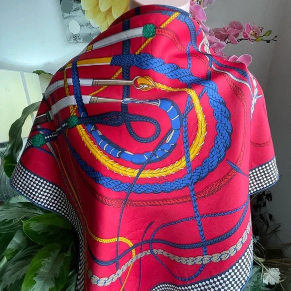 Hermès Fouets Et Badines Silk scarf Foulard. - Picture 2 of 16